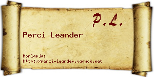Perci Leander névjegykártya